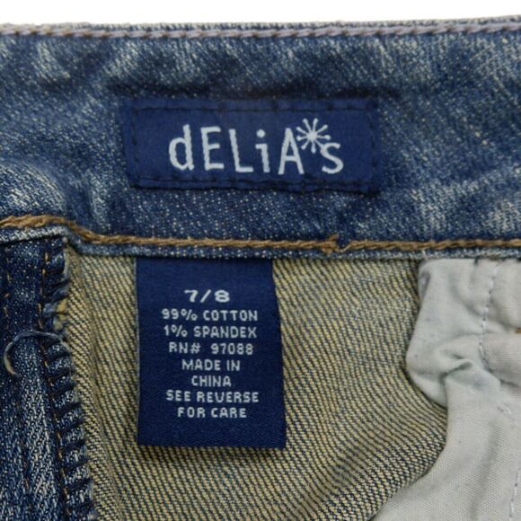 Delias Bailey Straight Crop Jeans Size 7/8 Juniors Distressed Measures 31 x 25 - Picture 7 of 9